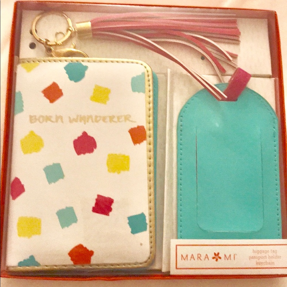 Passport holder keychain, luggage tag
